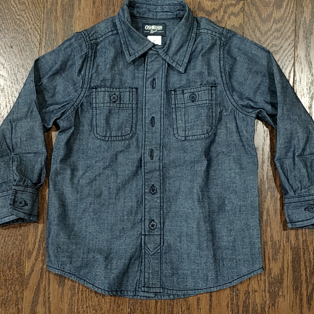 (3/$15)  Boy denim blue cotton shirt